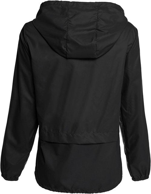 Avoogue Lightweight Waterproof Raincoat - Packable Hooded Windbreaker for Women