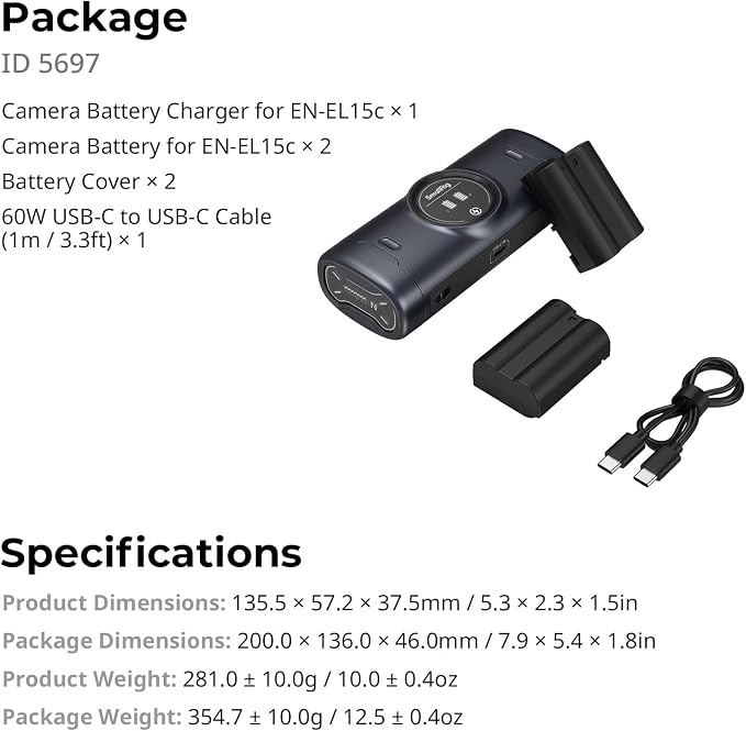 SMALLRIG EN-EL15c Camera Battery Kit