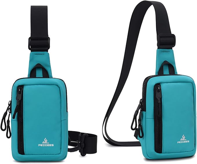 Peicees Small Crossbody Bag for Men Women Mini Sling Bag Travel Running Phone