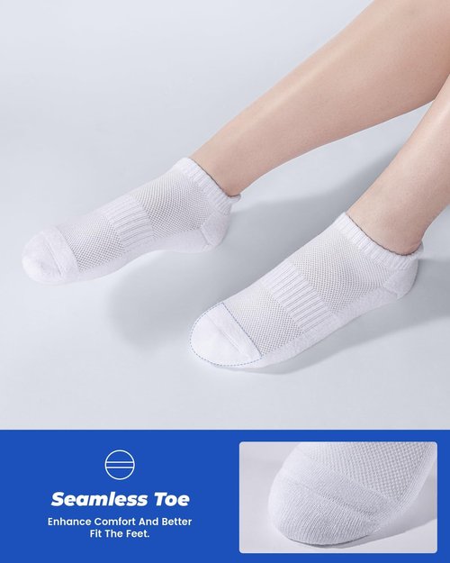 IDEGG Ankle Performance Athletic Running Socks - 8 Pairs Low Cut Sports Tab for Men & Women