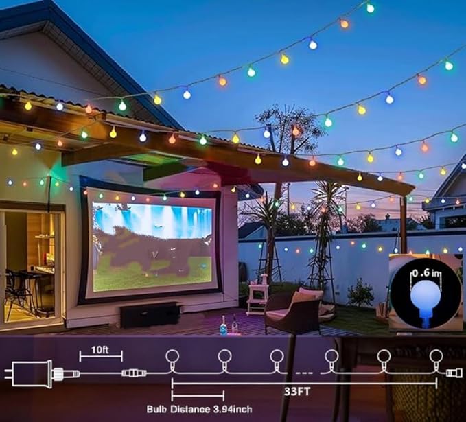 100LED Connectable String Lights Indoor Outdoor for Bedroom, 33ft Multicolor Fairy Lights with Remote & Timer, Plug in 8 Modes Waterproof Globe Hanging Twinkle Light for Room Classroom Wedding Decor