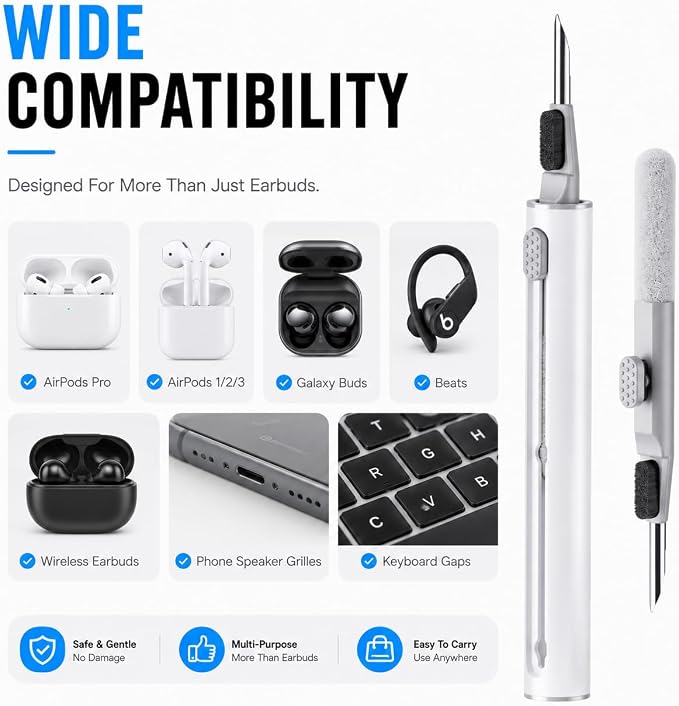 Hyashee Cleaner Kit for AirPods Pro 3/2/1, 3-in-1 Earbud Cleaning Pen
