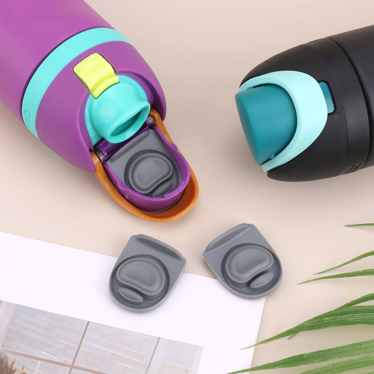 PEUTIER Replacement Stopper Set - BPA-Free Silicone Lids for Owala FreeSip Water Bottles | 3pcs