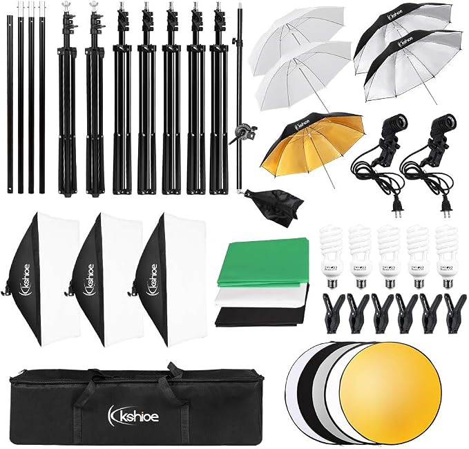 Photography Lighting Kit, 6.5x10feet/2x3m Backdrops Stand Support System