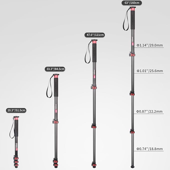63in/160cm Camera Monopod INNOREL VM60A Aluminum Alloy Portable Compact
