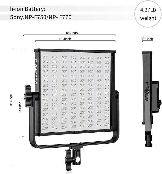 GVM 50RS RGB LED Video Light, 50W Video Lighting Kit