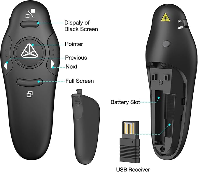 Presentation Clicker Wireless Presenter Remote USB Control Powerpoint PPT
