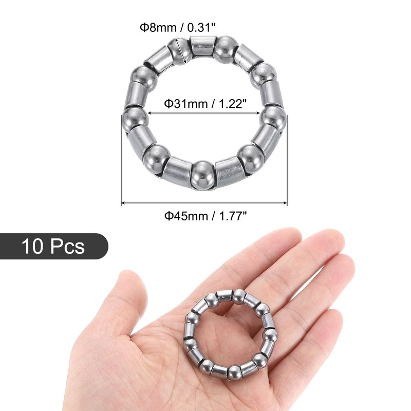 uxcell Bicycle Crank Ball Bearing 5/16Inch (8mm) x 9 Balls, 14pcs Replacement Ball Bearings for Bottom Bracket Bearings Bike Wheel Frame Bearing Repair