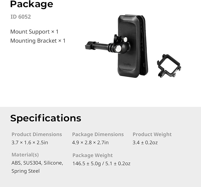 SMALLRIG Magnetic Backpack Strap Clip Mount