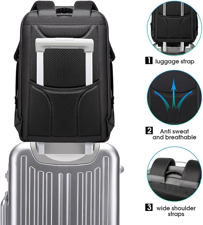 BANGE Anti Theft Backpack With TSA Lock, Waterproof Backpacks With YKK Zipper