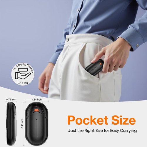 AI Hand Warmers - Rechargeable 2-Pack with Smart Chips | 20 Hours of Safe, Portable Heat for Outdoor Activities