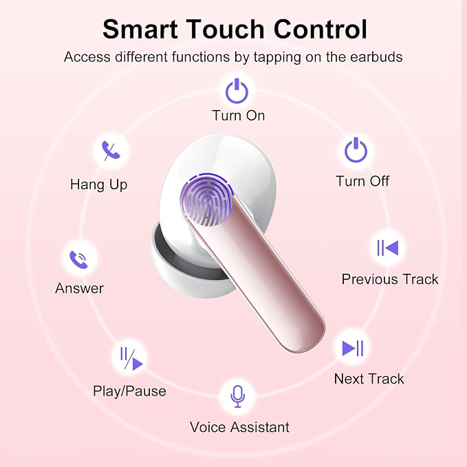 Wekily Wireless Earbuds, Bluetooth 5.3 Headphones LED Power Display, 2025 New Wireless Earphones, 4 ENC Noise Cancelling Mic, HiFi Stereo, 48H Playtime Mini Case IP7 Waterproof for iOS Android