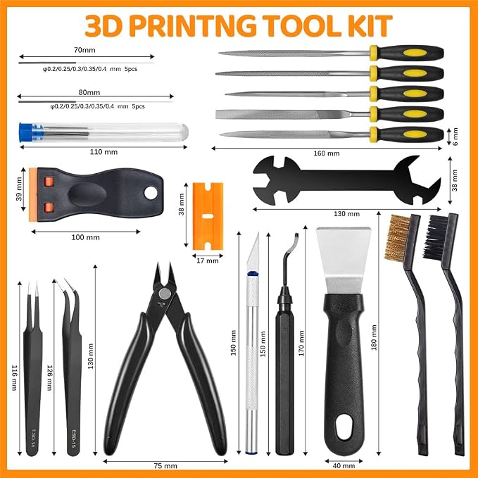 50Pcs 3D Printer Tool Kit & Accessories