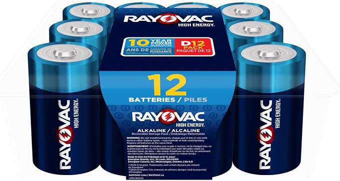 Rayovac High Energy D Batteries, Alkaline D Cell Batteries