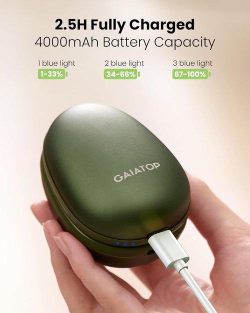 Gaiatop Rechargeable Hand Warmers - Fast Heating Magnetic Design | 2-Pack Avocado Shape for Outdoor Use