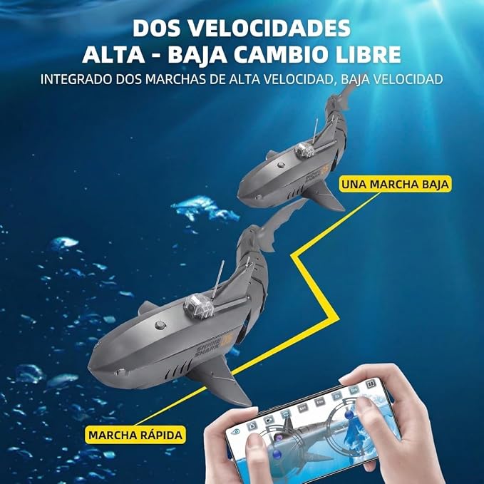 Remote Control Shark Pool with HD Underwater Camera, 2.4G Electric RC Fish Boat