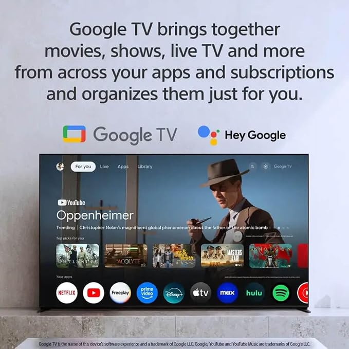 Sony BRAVIA 8 II 55 Inch TV, QD OLED, 4K Smart Google TV, XR Processor with AI, Ultra Slim Design, 120hz Television, Dolby Vision/Atmos, Exclusive Features for PS5, K-55XR80M2, 2025 Model (Renewed)