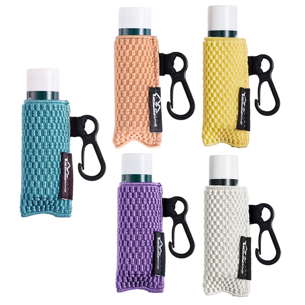 Wkieason Lip Balm Sleeves Holder Keychain 5Pcs Clip On Chapstick Keychain Holder Pouch Tight-Knit Elastic Lipstick Key Chain Hol