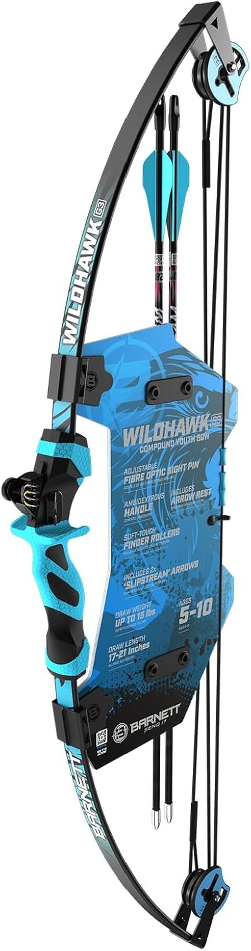 Barnett Wildhawk Compound Bow - Youth Bow for Ages 5+ | Includes 2 Arrows, Green Finish