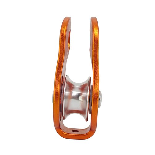 26KN Climbing Fixed Plate Micro Pulley, General Purpose Small Single Sheave Hauling Pulley for Rock Climbing, Rappelling, Zipline Sports Etc (Orange, Pack of 1)