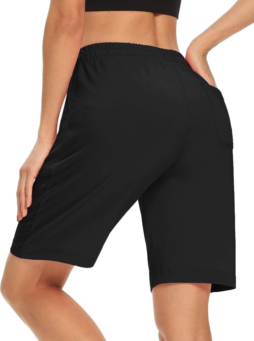 DIBAOLONG Women's Yoga Shorts - Comfy Loose Fit Bermuda Shorts with 3 Pockets | Perfect for Lounging