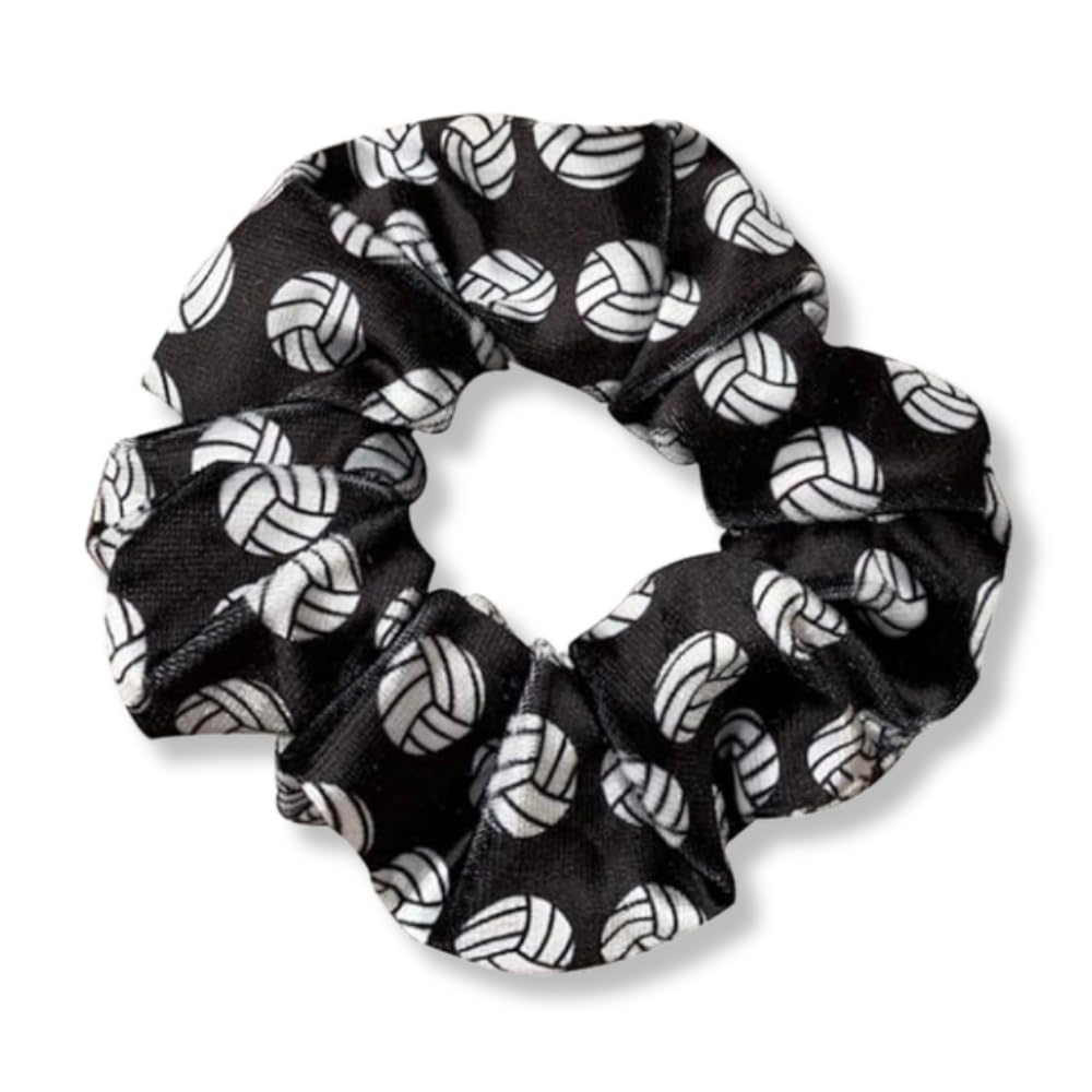 Volleyball Scrunchie, Volleyball Gift, Girls Volleyball Hair Accessories, Volleyball Premium Velvet No Crease Volleyball Hair El