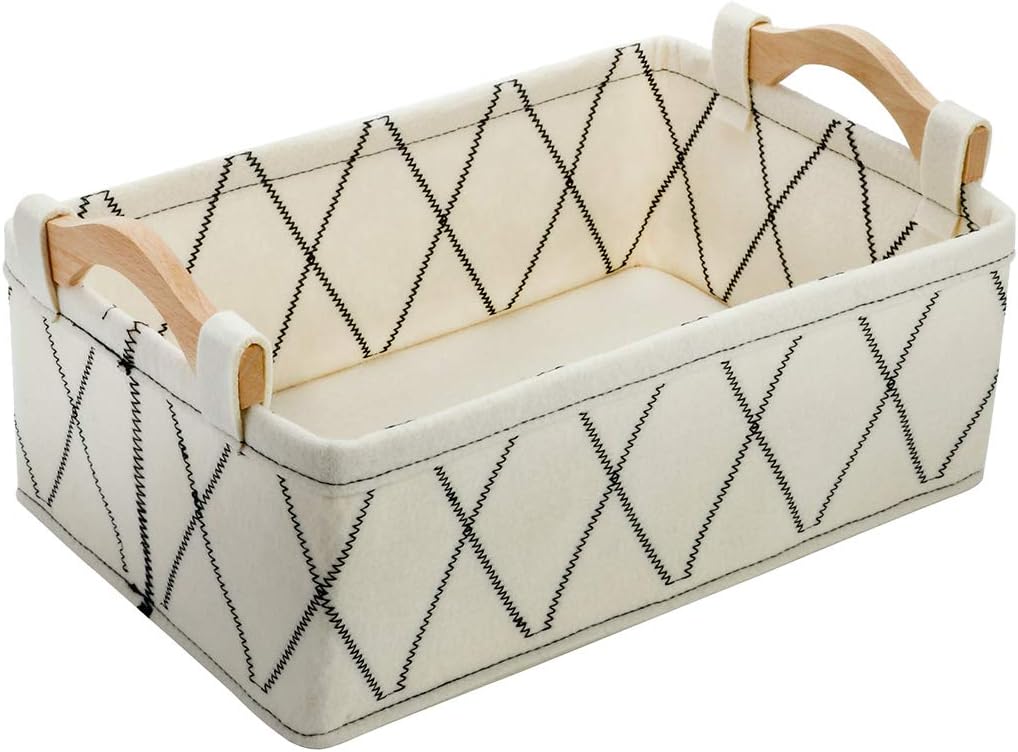 Navy Blue Storage Basket Bins Small Decorative Baskets Storage Cubes for Cellphone Earphone Chargers Cables Make Up Shelf Fabric Drawers Storage Baskets Cute Storage Baskets