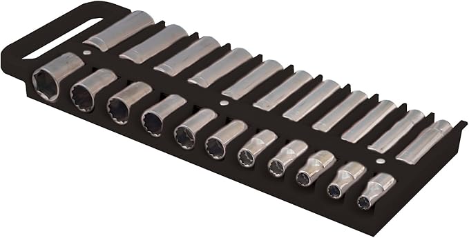Lisle 40990 Large Magnetic 1/2” Socket Tray Black
