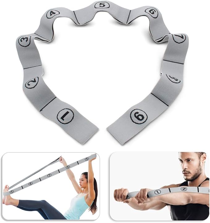Stretch Strap, Elastic Yoga Stretching Strap, Multi-Loop for Physical Therapy, Pilates, Yoga, Dance & Gymnastics Exercise and Flexible Pilates Stretch Band