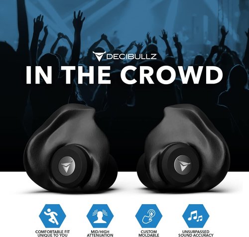 Decibullz Moldable Earplugs - Noise Cancelling Concert Earplugs for Musicians & DJs | Perfect Fit