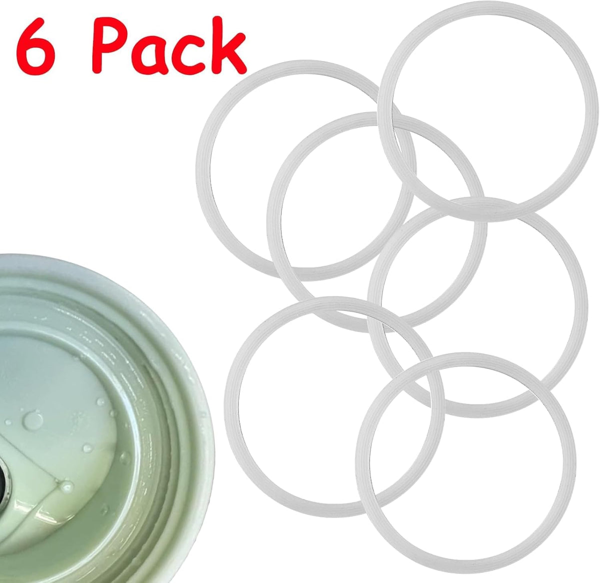 Owala FreeSip | 6-Pack Replacement Water Bottle Gaskets - Durable Silicone Lid Seals