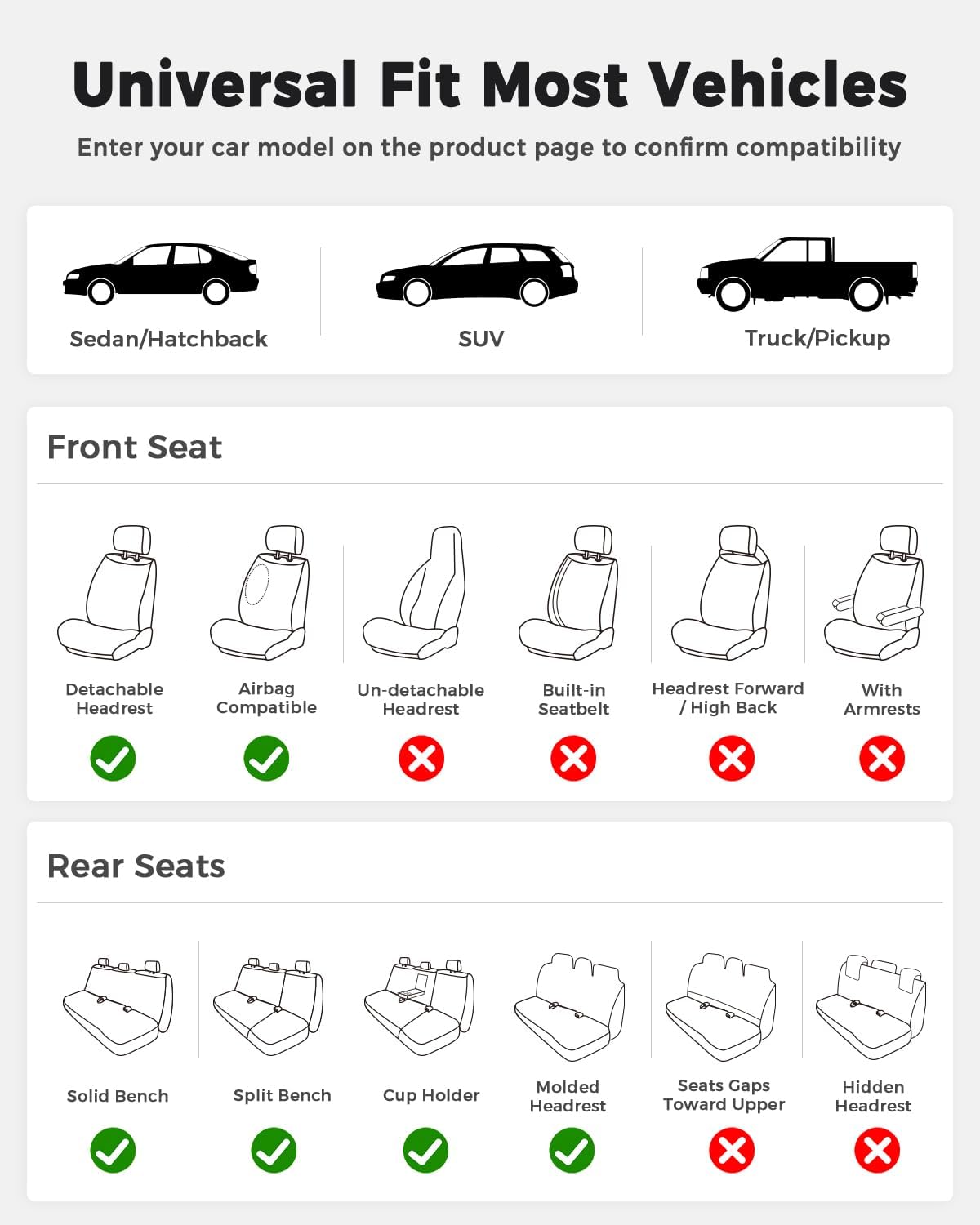 Huidasource Front Car Seat Cover Luxury Nappa Leather, Leather Front Seat Covers with Airbag, Front Storage Pocket, Lumbar Support, Cooling&Heating Universal Fit for Most Cars SUV Trucks, Black&Purple