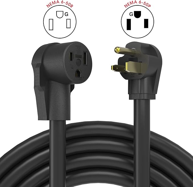 YESWELDER 40ft 250 Volt Welder Extension Cord 8 AWG Power Extension for Welding Machines, NEMA 6-50P to 6-50R