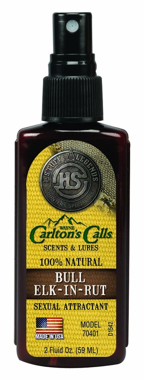 Hunters Specialties Natural Bull Elk-in-Rut Urine 2 Fluid Oz Atomizer Bottle | Powerful Natural Cover Scent Deer Lure Attractant for Hunting