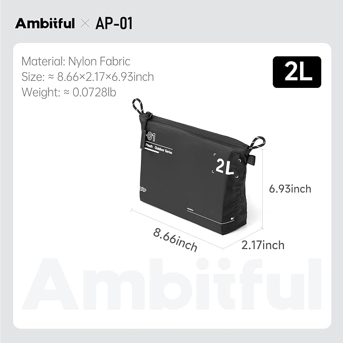 AMBITFUL AP-01 Water-Resistant Organizer Pouch, Ultra-Light Travel Storage Bag