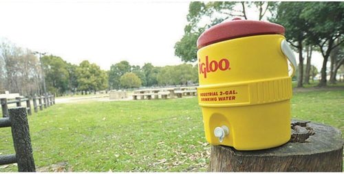 Igloo 2 Gallon Beverage Cooler - Vibrant Yellow and Red Design for Outdoor Fun