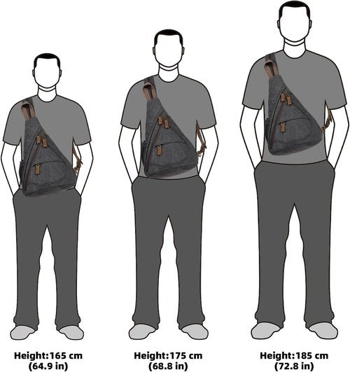 KL928 Canvas Sling Bag - Stylish Small Crossbody Backpack for Men & Women | Black Color