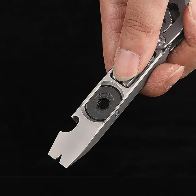 Titanium Pry Bar,Multi-tool,EDC Tool,Versatile Pry Tool,Bottle Opener,Wrench,Ratche screwdriver,Nail puller,Crowbar in One,Compact Versatile Pocket Pry Bar for Everyday Carry