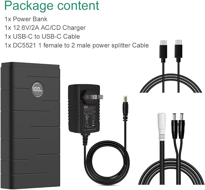 Talentcell 12V 7000mAh Lithium ion Battery Pack, PD 45W USB-C Portable Power