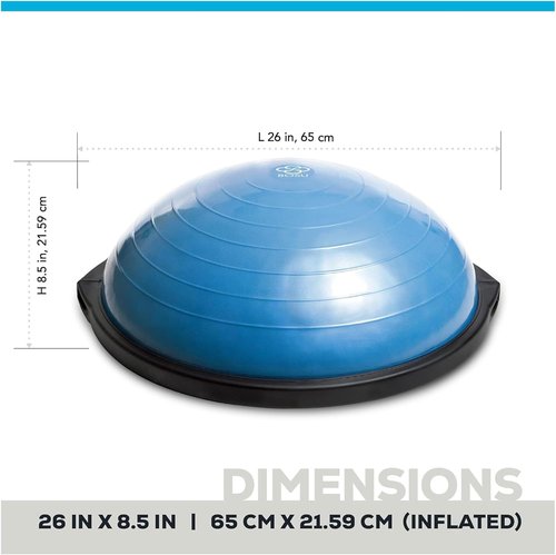 BOSU Pro Balance Trainer - Stability Exercise Tool with Resistance Bands | 300 lb Capacity, Blue