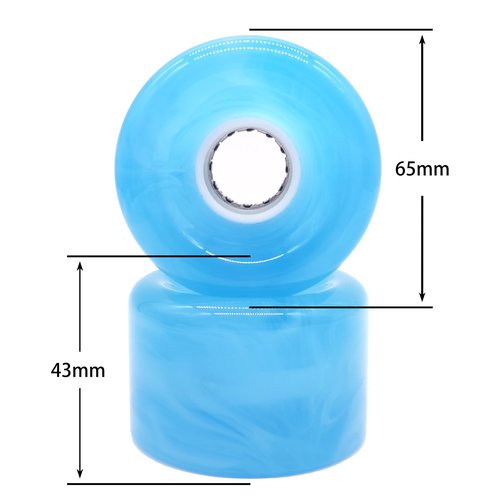 LONTOHCE Skateboard Wheels Cruiser Skateboard Wheels 65mm 78A with Skateboard Kit, Bearings and Spacers (Blue)