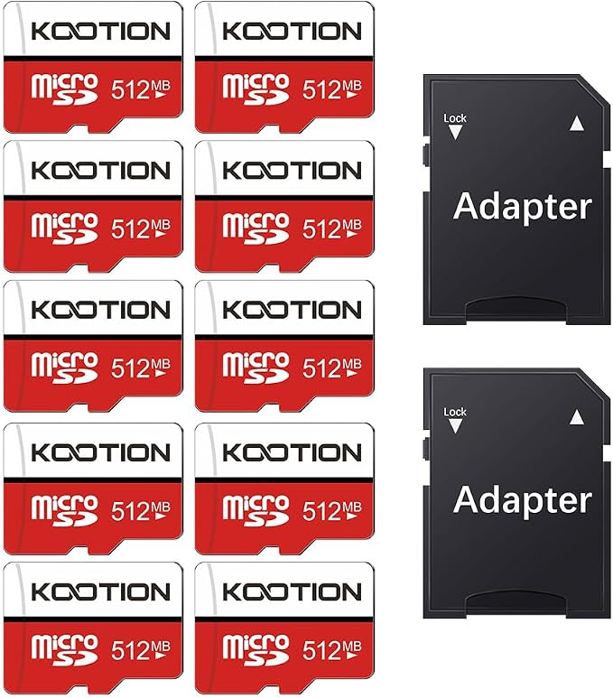 10-Pack 512MB Micro SD Card, KOOTION Class 4 Low Capacity Memory Cards