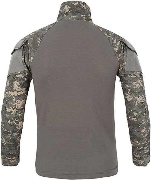 LiliChan Tactical Shirt for Men - Long Sleeve Military Combat Shirt with Zipper | Outdoor Wear