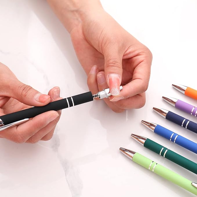 Oddmoal Ballpoint Pen with Stylus Tip, Soft Touch Click Metal Pen, 1.0mm Medium