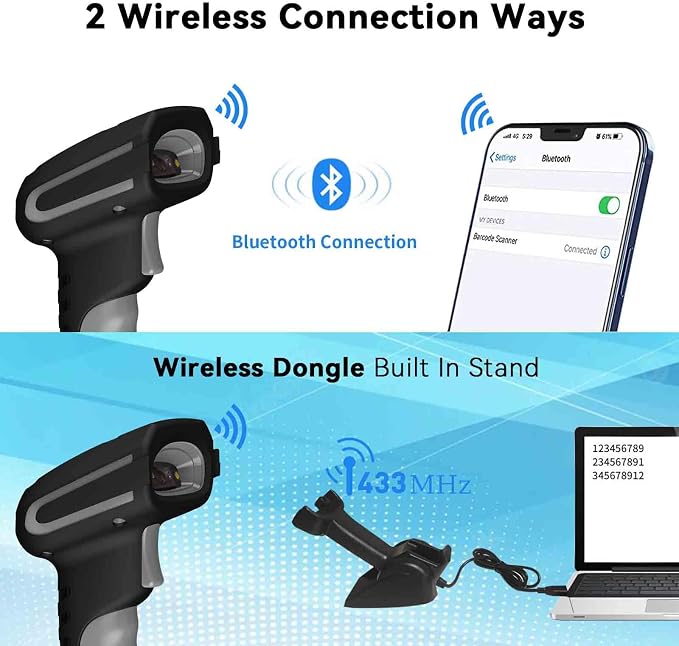Alacrity Long Distance 1D 2D Industrial Barcode Scanner, Wireless Charging