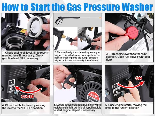 4200PSI Gas Pressure Washer 4.0GPM Gas Power Washer 212CC Gas Powered Washing Machine Commercial High Pressure Washer with 25ft Hose&5 Nozzles for Patio Garden Yard Vehicle,EPA/CARB/ETL (Black)