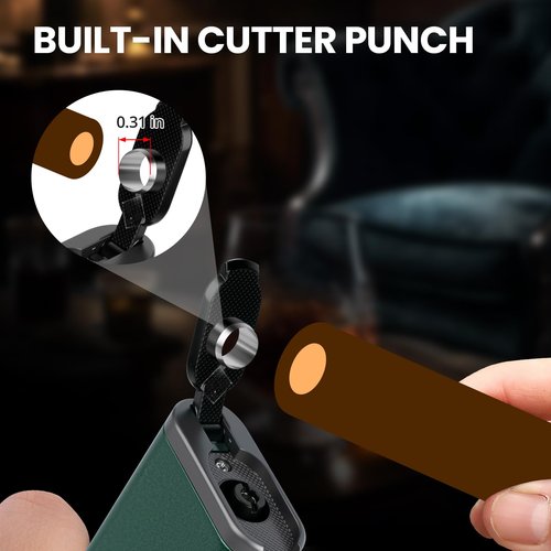 KAMBOLLY Cool Torch Lighter, Refillable Butane Torch Lighters with Rotating Head & Visible Window, Adjustable Windproof Jet Flame and Foldable Punch, Unique Creative Gift for Men (Without Fuel)