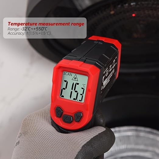 MUFASHA Infrared Thermometer Temperature Gun, -25.6℉ to 752℉ Dual Laser High