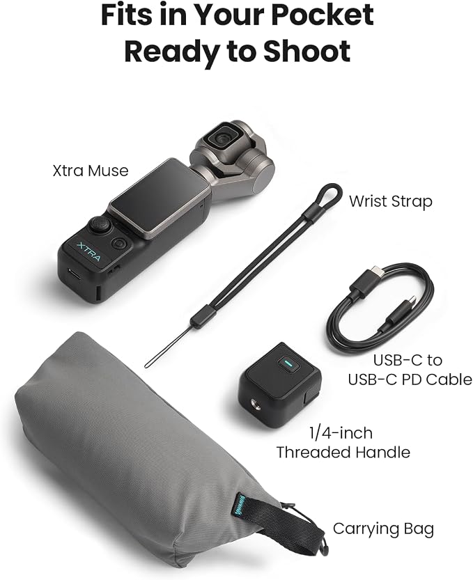 Xtra Muse with 128GB microSD, Vlogging Camera with 1'' CMOS & 4K/120fps Videos