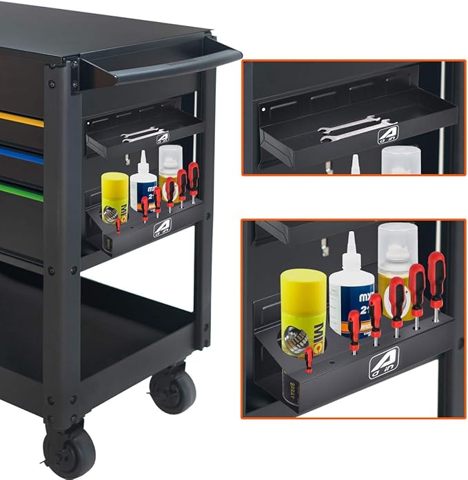 A A IN Magnetic Toolbox Tray Set, Tool Box holder Accessories for Tool Organizer,Garage Storage, 2 Trays, Can Caddy, Paper Towel & Screwdriver Holder (A049)
